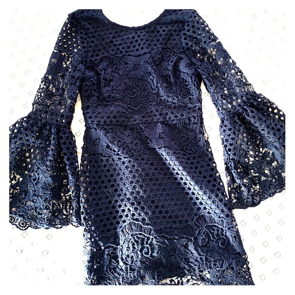 Navy blue lace dress